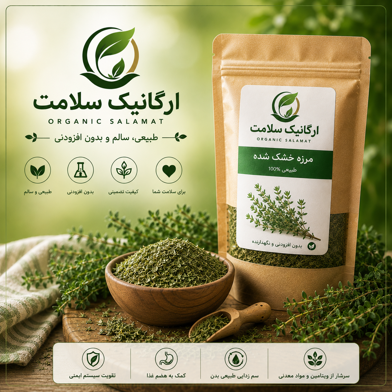 100گرمی مرزه خشک شده
